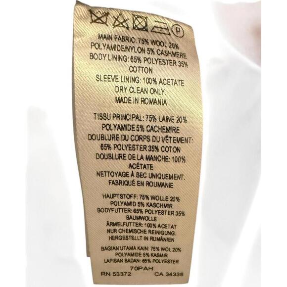 French Connection Women’s Erita Size 4 Wool Blend Trench Coat Colorblock Outdoor - Picture 3 of 3